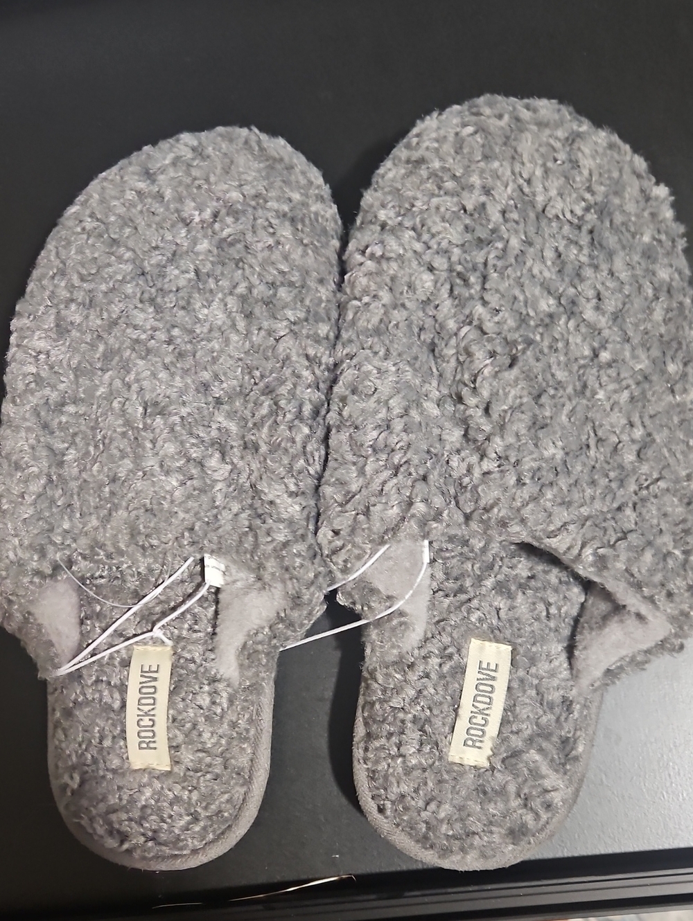 Rockwear Gray Plush Slip-On Women's Slippers